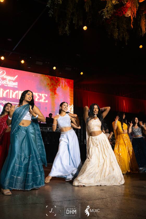 Guests in gowns at the Royal Peacock Ball