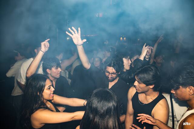 Smoke and lights over the dance floor
