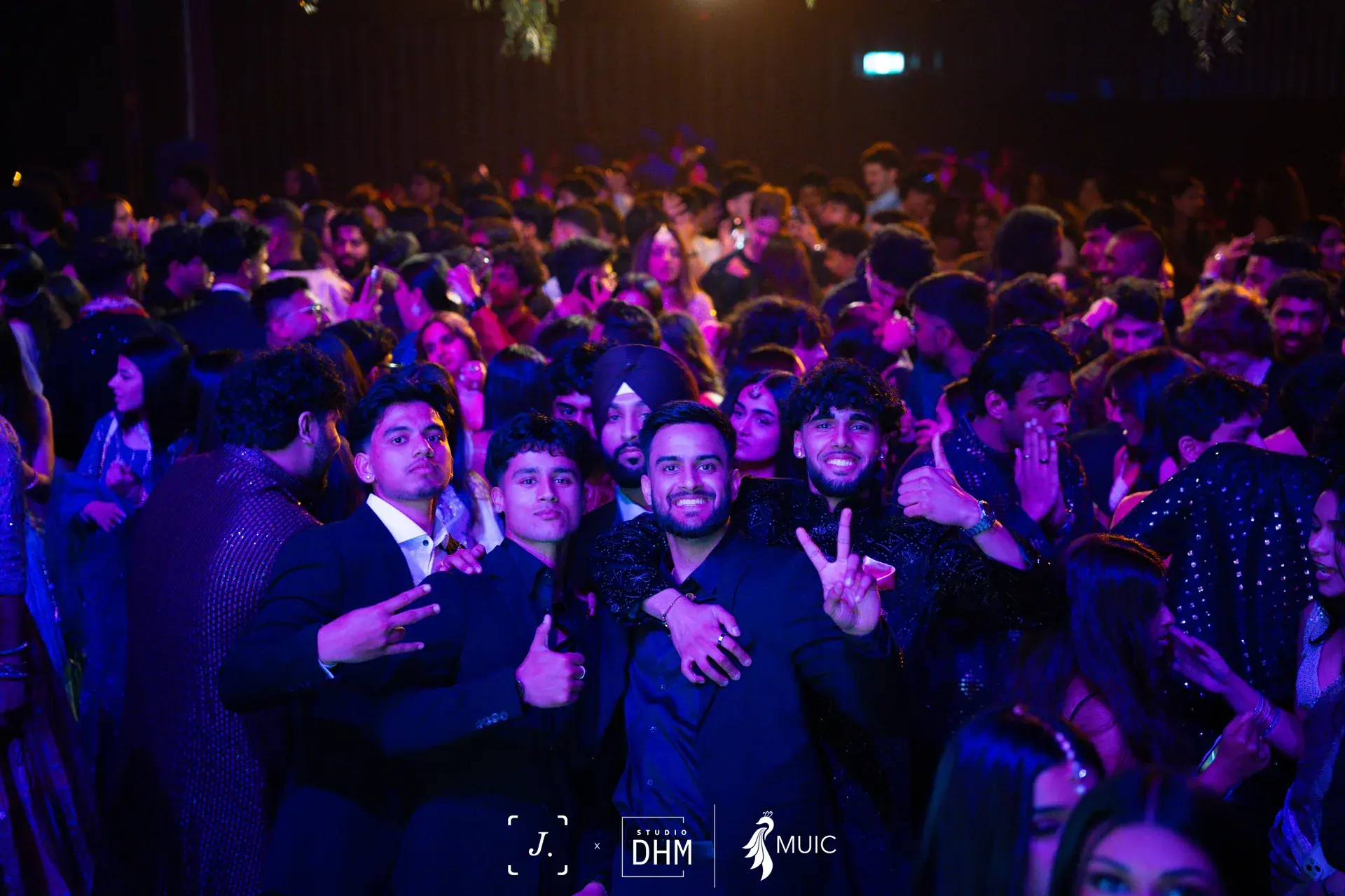 MUIC friends together on the Royal Peacock Ball dancefloor